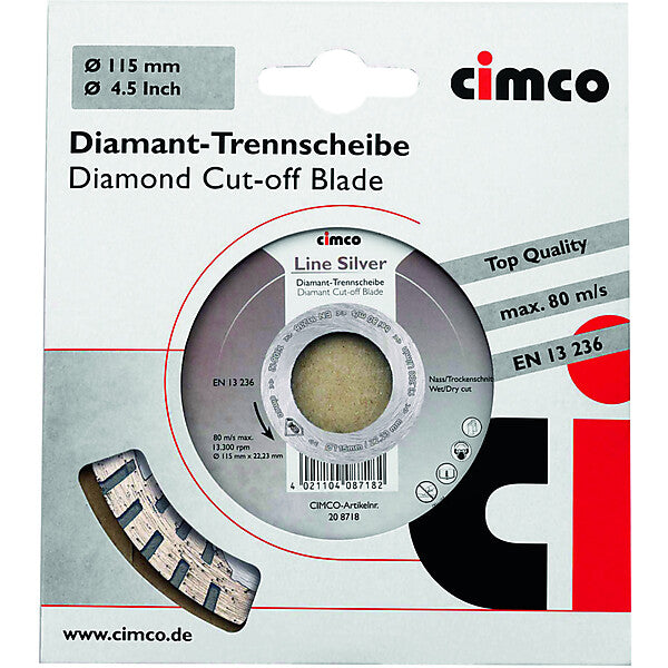 CIMCO Diamanttrennscheibe D=125mm 208720